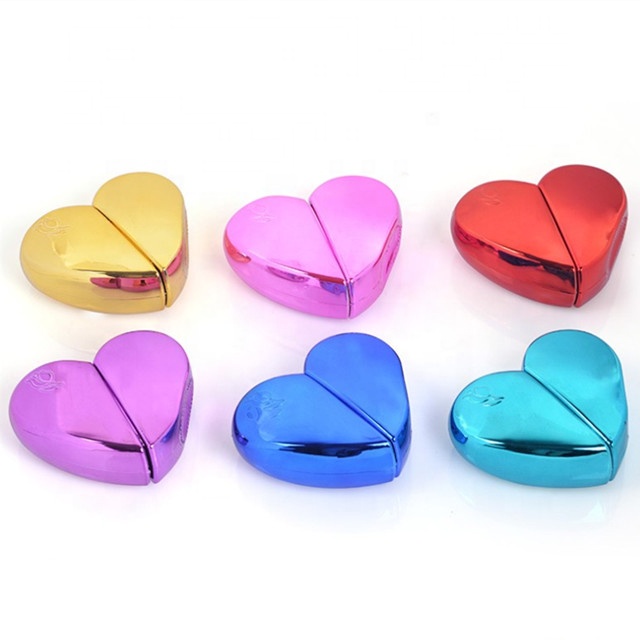 Wholesale 20ml 25ml Shining Colored Heart Shaped Glass Refill Empty Perfume Atomizer Spray Bottle