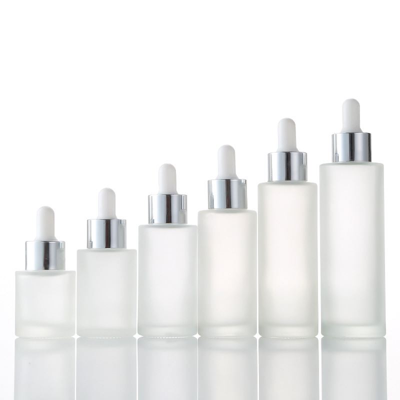 Wholesale 20ml 30ml 40ml 50ml 60ml 80ml 100ml empty clear matt glass dropper bottle for essential oil