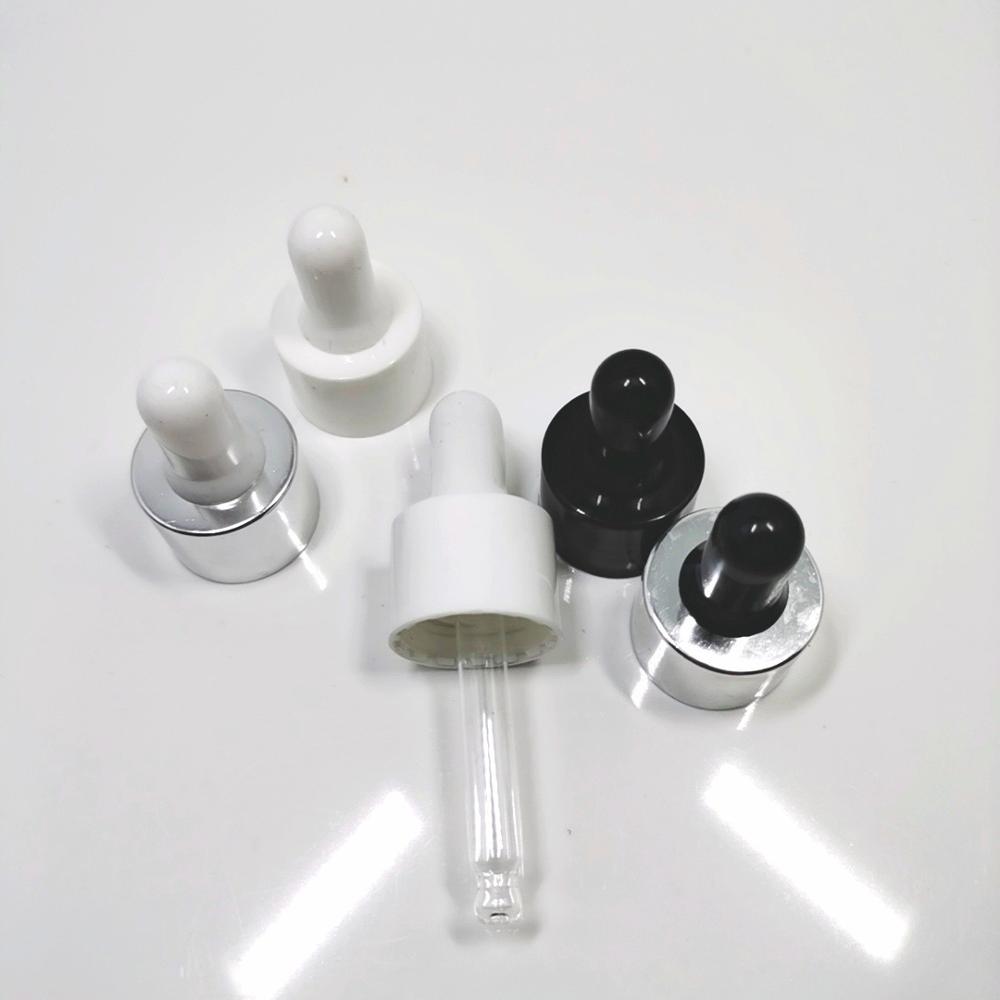 Wholesale 20ml 30ml 40ml 50ml clear round glass dropper bottle with white rubber dropper essence oil bottles with good price