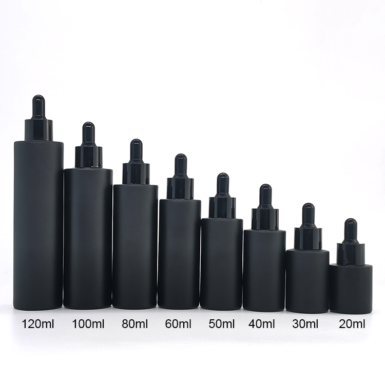 Wholesale 20ml 30ml 40ml frosted cylinder dropper bottle with white dropper for oil packaging in stock