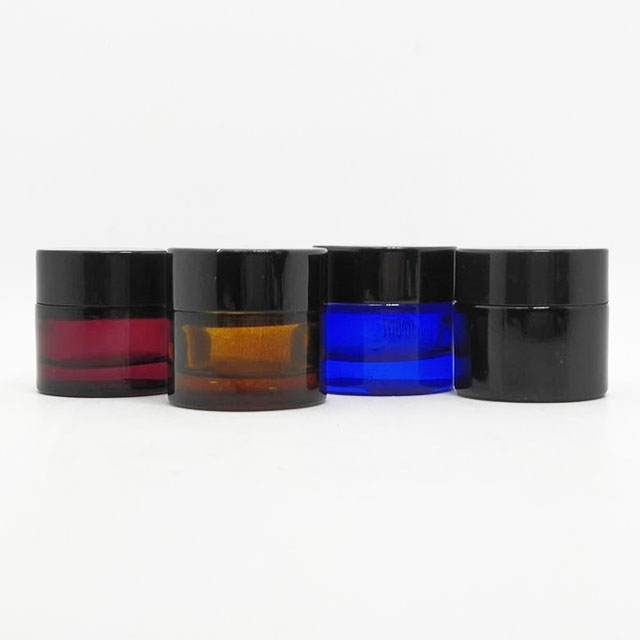 Wholesale 20ml 30ml 50ml empty gradient color cosmetic cream glass jars with screw lids for lotion container