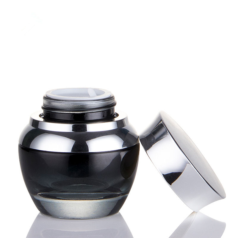 Wholesale 20ml 30ml 50ml jra clear blue green empty frosted cosmetic glass jar for skin cream