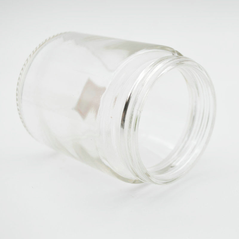 Wholesale 220ml Food Grade Empty Round Clear Jam Honey Glass Jar Small Glass Jars with Black Plastic Lid