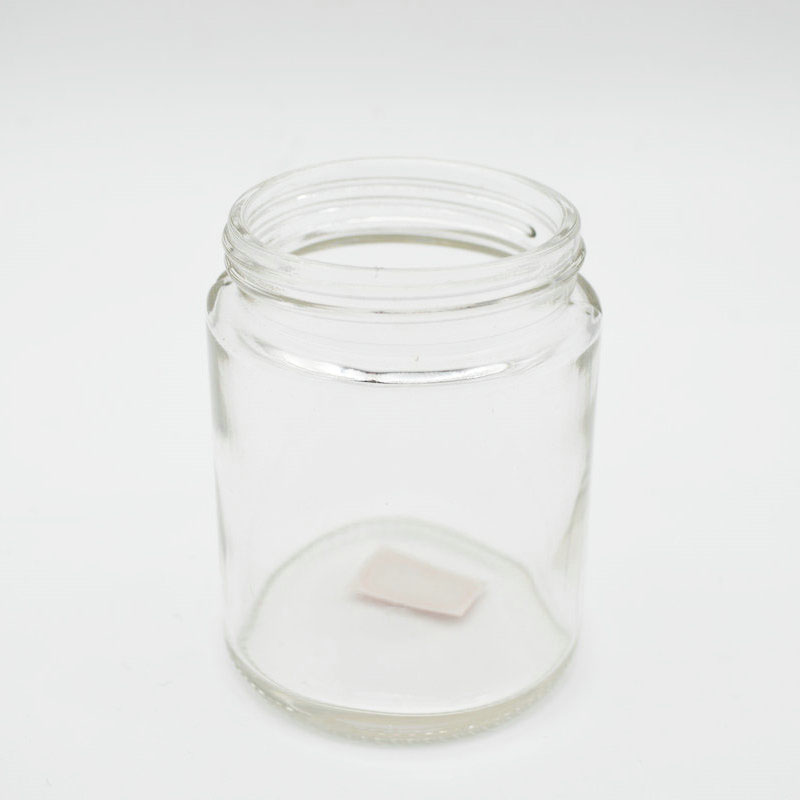 Wholesale 220ml Food Grade Empty Round Clear Jam Honey Glass Jar Small Glass Jars with Black Plastic Lid