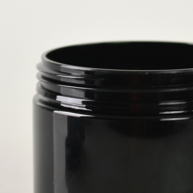Wholesale 250g recycled black round plastic pet cosmetics jars for cosmetics