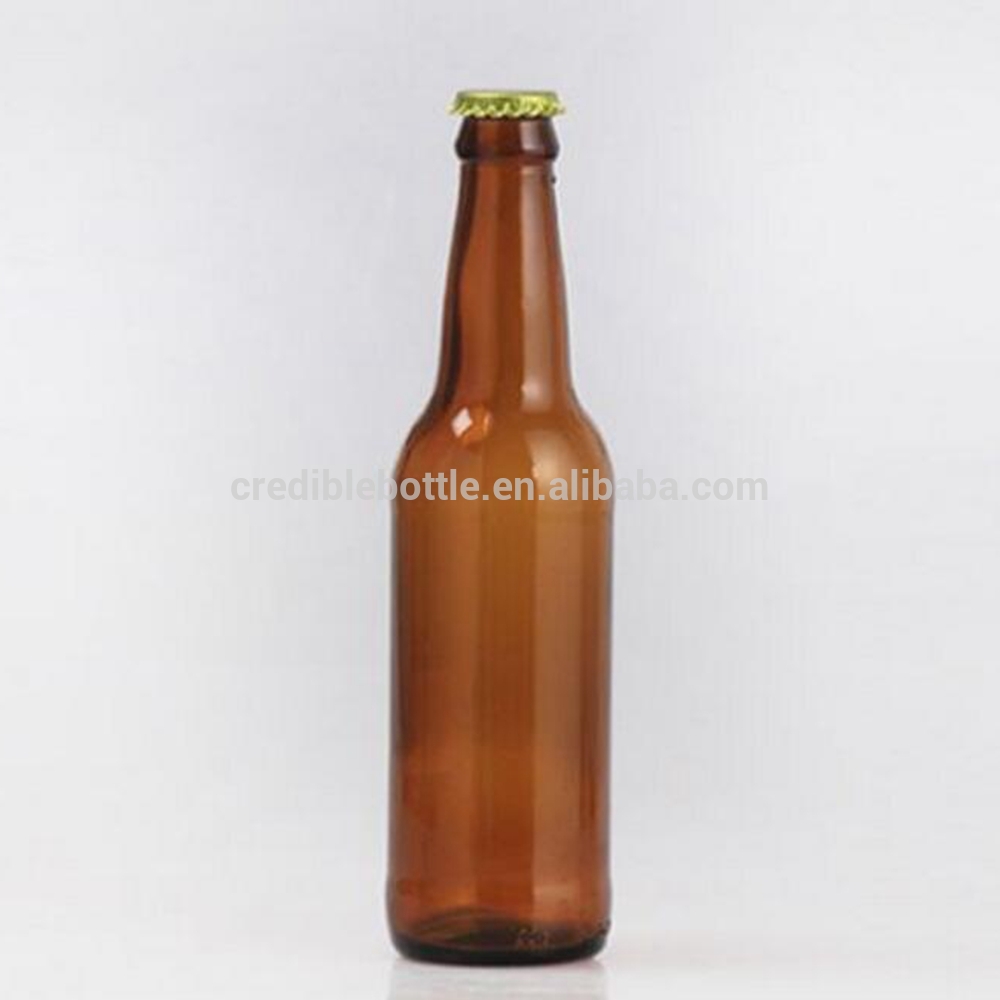 Wholesale 250ml 330ml Amber glass beer bottle beverage bottle