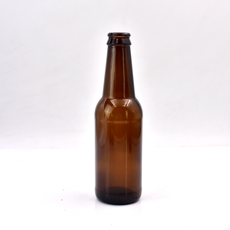 Wholesale 250ml 330ml Amber olive glass beer bottle beverage bottle