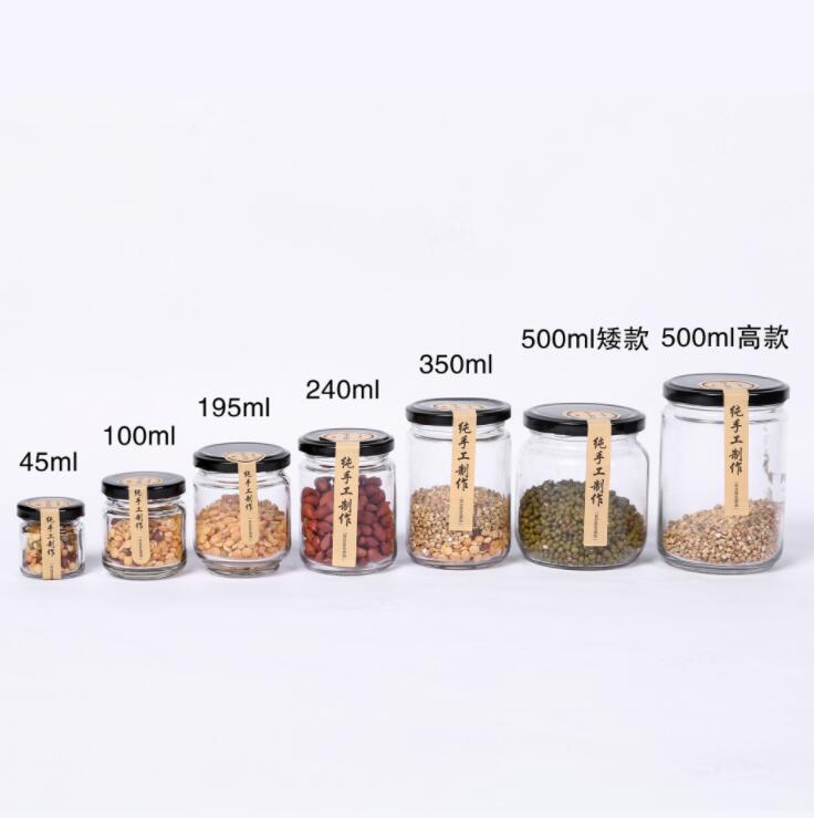 Wholesale 250ml 350ml 500ml 750ml 1000ml Round Wide Mouth Jam Jar Glass Jar for Pickles Honey