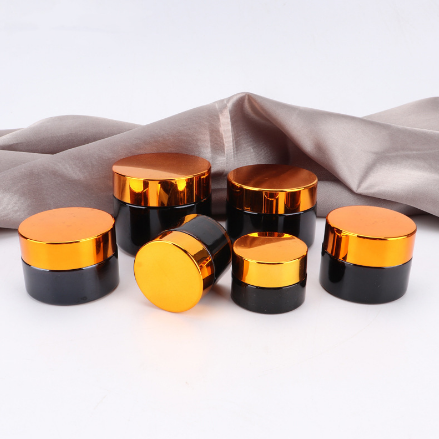 Wholesale 250ml 500ml 750ml black round screw top smell proof wide mouth storage stash glass jars