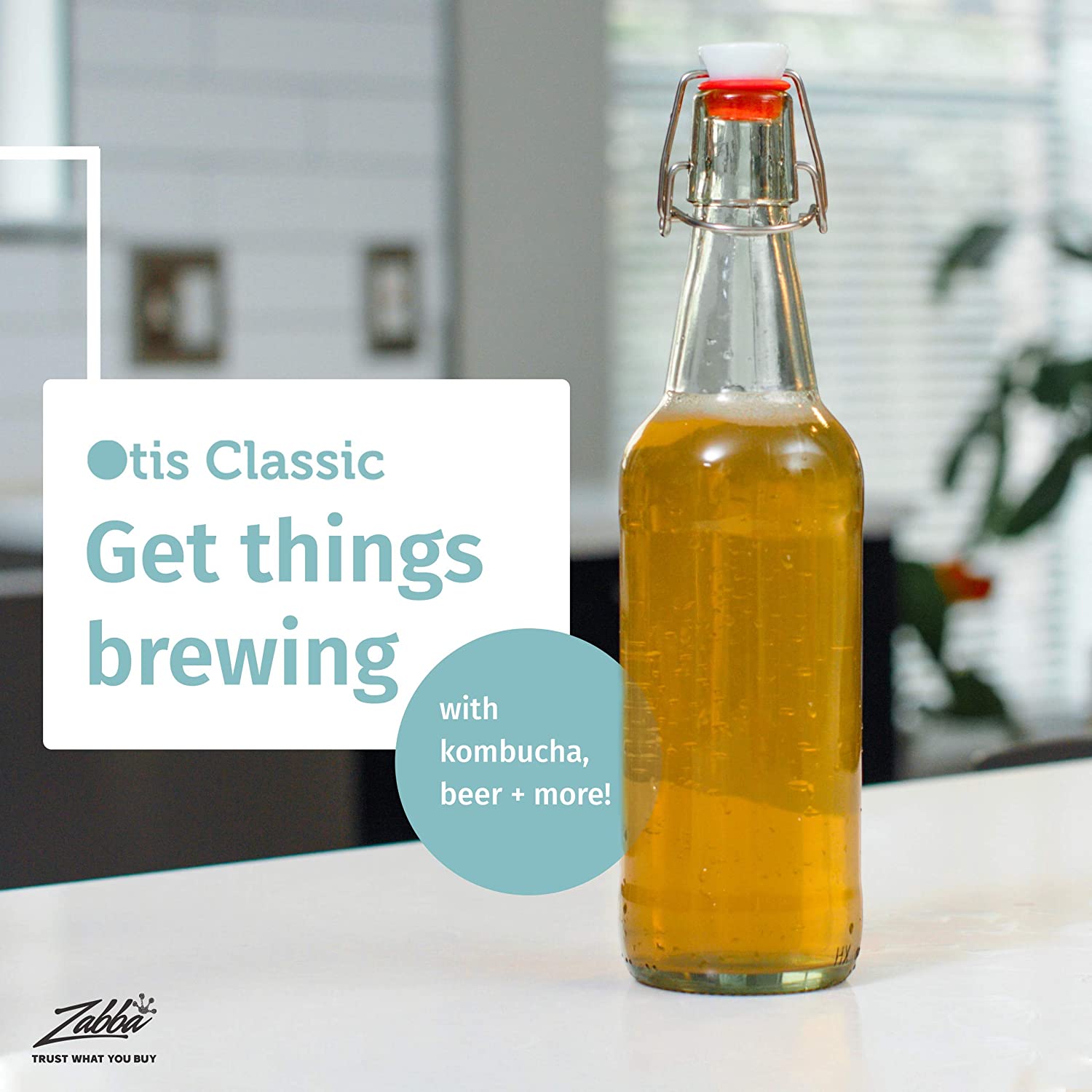 Wholesale 250ml Clear Swing Top Recycled Beer Kombucha Glass Bottle with Stoppers