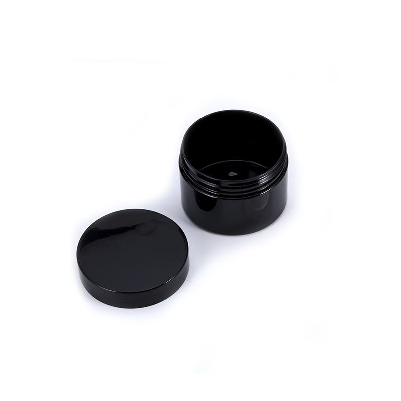 Wholesale 250ml Empty PET Plastic Tooth Powder Packaging Container Round Dark Black Plastic Cosmetics Jar