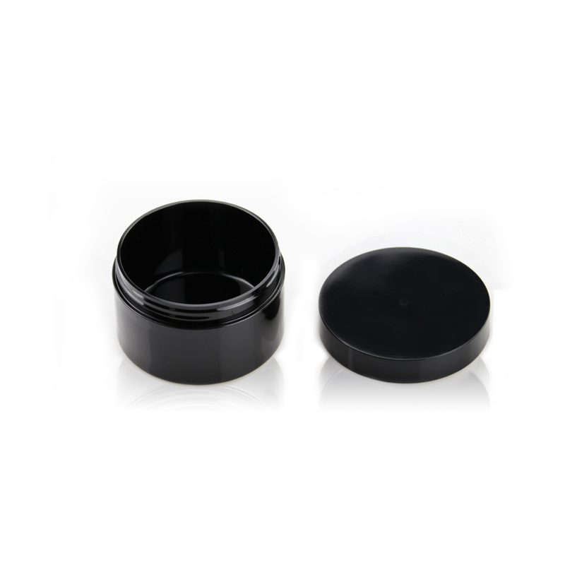 Wholesale 250ml Empty PET Plastic Tooth Powder Packaging Container Round Dark Black Plastic Cosmetics Jar
