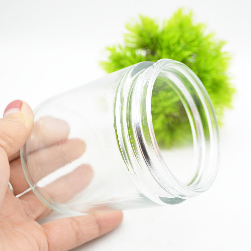 Wholesale 250ml clear Home Decorative Cylindrical Glass Candle Jars with Aluminium Lid