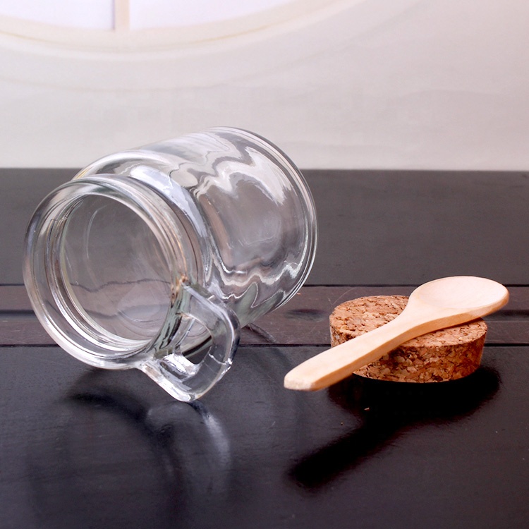 Wholesale 250ml round food glass storage bottles with cork