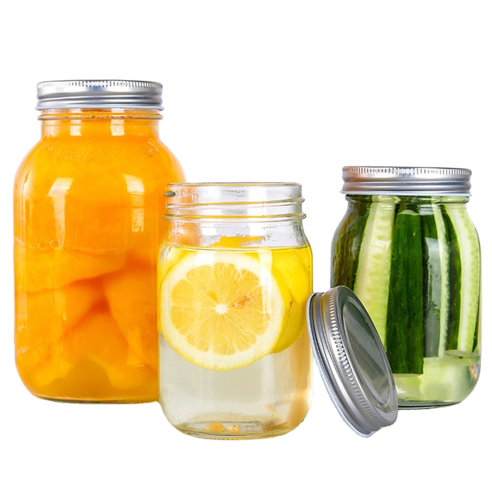 Wholesale 25ml-100ml round shape glass jar for honey jam jelly with metal lid