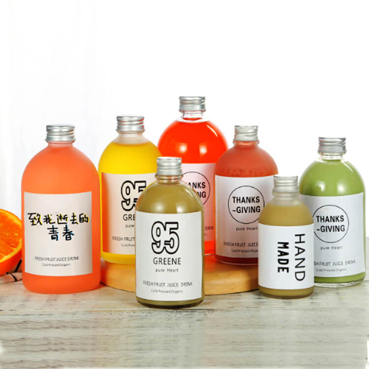 Wholesale 270ml 350ml Coffee Juice And Milk Tea Round Beverage Bottle Glass Empty Bottles