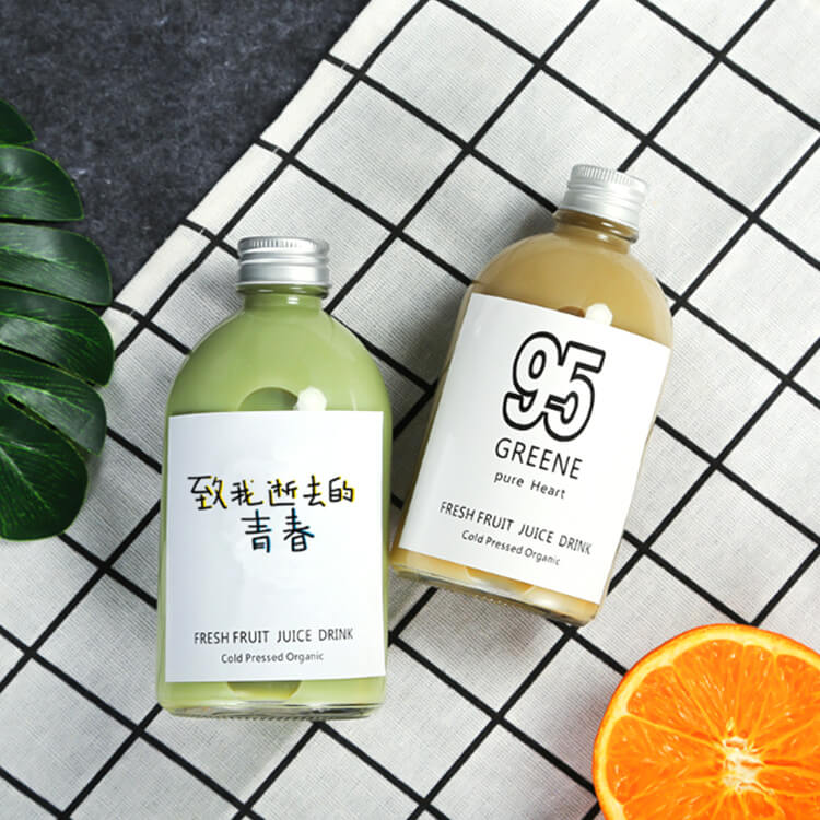 Wholesale 270ml 350ml Coffee Juice And Milk Tea Round Beverage Bottle Glass Empty Bottles