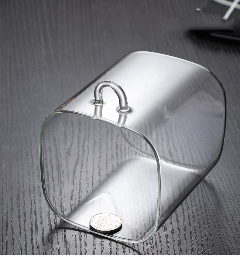 Wholesale 28oz,35oz,42oz borosilicate jar square glass with wooden spoon