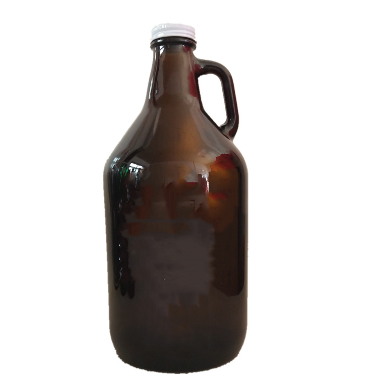 Wholesale 2L 66oz Amber Glass Beer Growler California Bottle Manufacturer In Stock