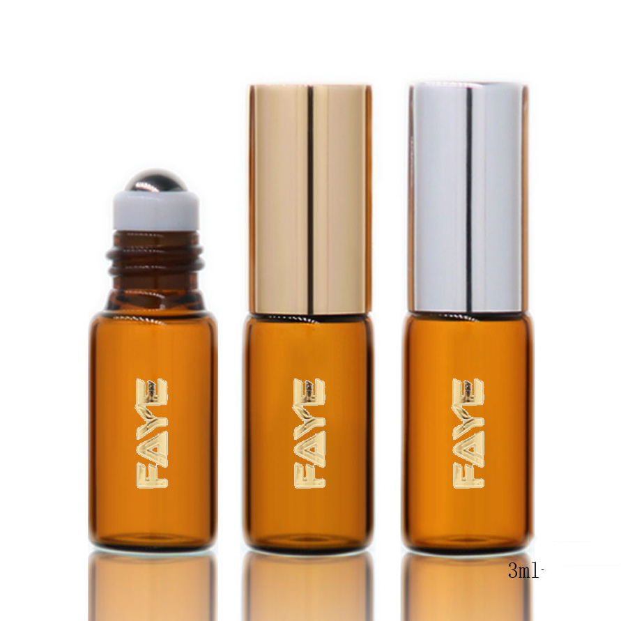 Wholesale 2ml 3ml Clear Glass Gold Cap Roll On Glass Bottle For Essential Oil