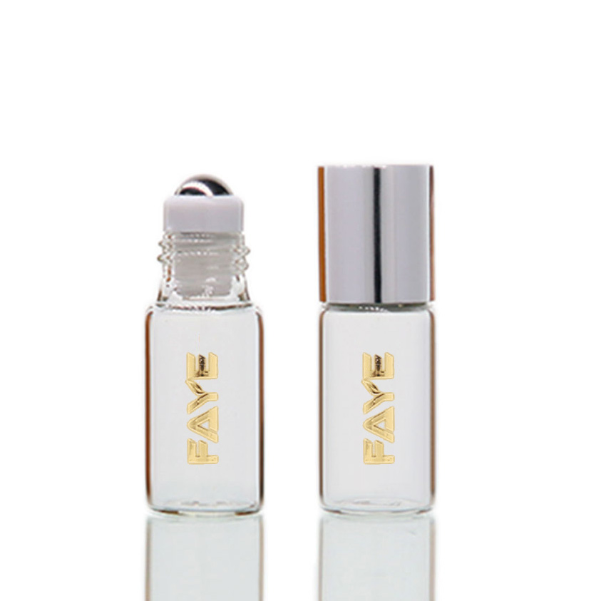 Wholesale 2ml 3ml Clear Glass Gold Cap Roll On Glass Bottle For Essential Oil