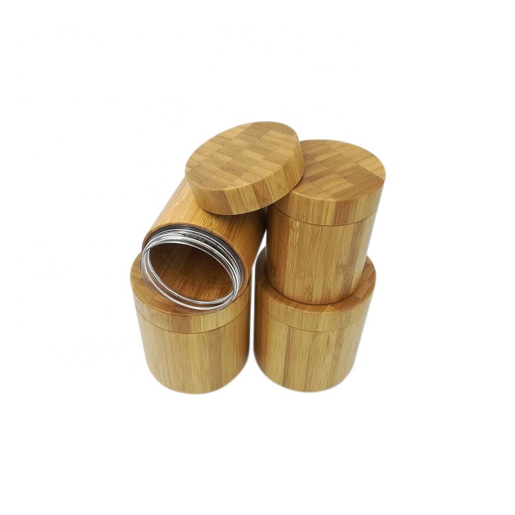 Wholesale 2oz 4oz 8oz 16oz  empty bamboo cream cosmetic jar with lid