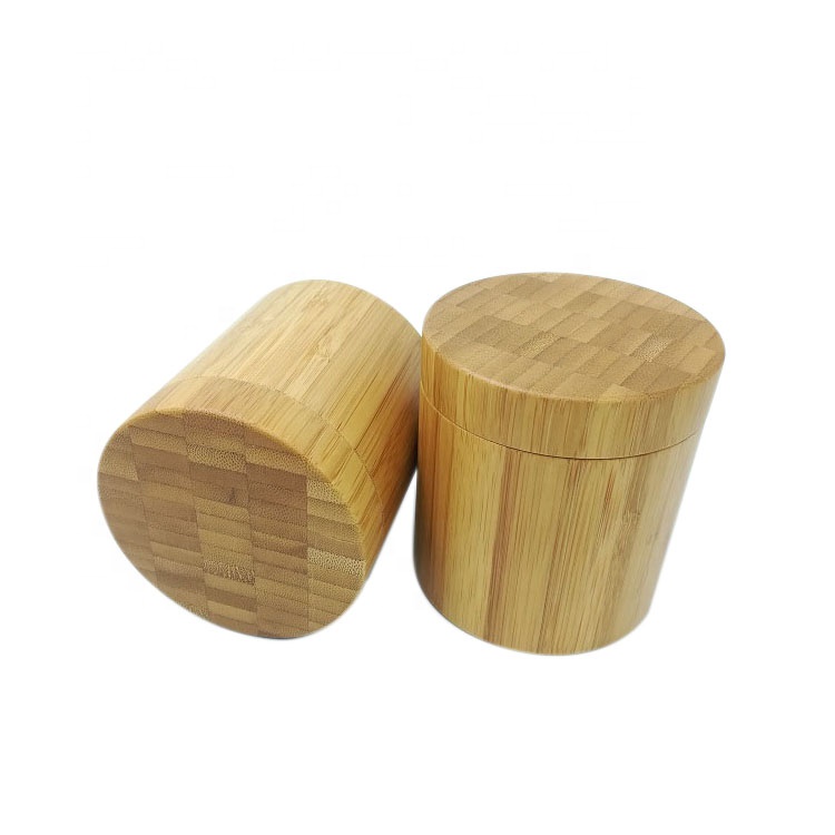 Wholesale 2oz 4oz 8oz 16oz empty bamboo cream cosmetic jar with lid