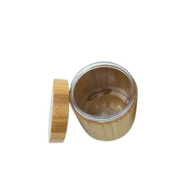 Wholesale 2oz 4oz 8oz 16oz empty bamboo cream cosmetic jar with lid