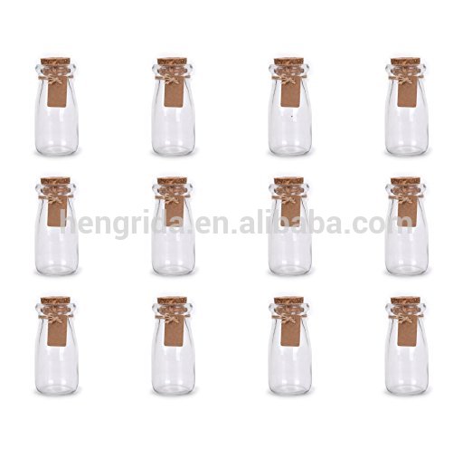 Wholesale 3.4oz Glass Favor Jars With Cork Lids Tall Milk Glass Bottle Candy Glass Bottle