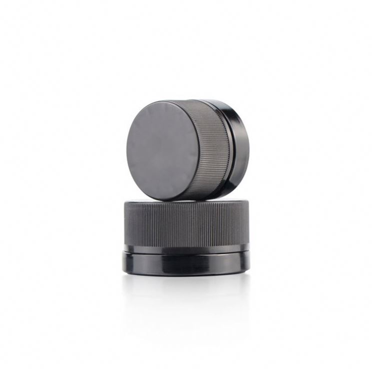 Wholesale 3 G 5G 7 G Smooth Black Child Proof CBD Glass Weed Pots Child Resist Caps Glass Jars With Private Label Printing