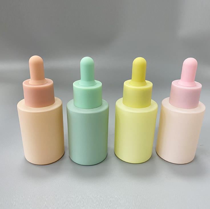 Wholesale 30 50 60 100 120 150 ml empty serum oil cosmetic packaging round frosted glass bottle with dropper