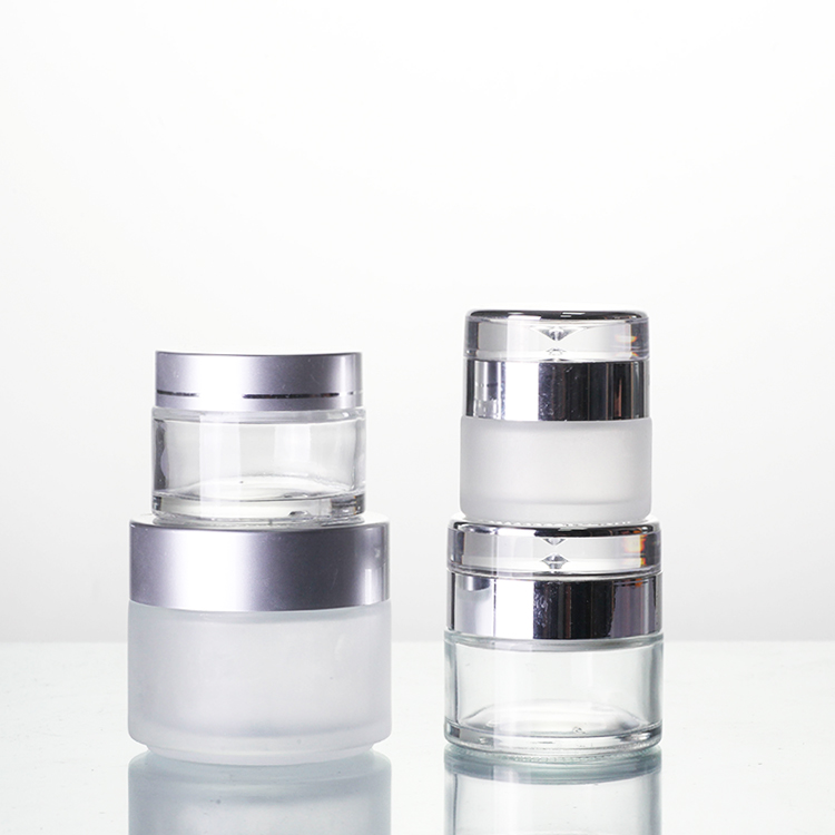 Wholesale 30 ml 50 ml Empty Cosmetic Cream Glass Jars With Screw Lids For Lotion Container
