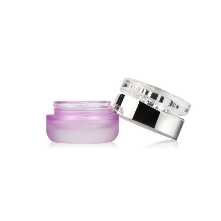 Wholesale 30 ml 50 ml empty gradient purple color cosmetic cream glass jars with screw lids for lotion container