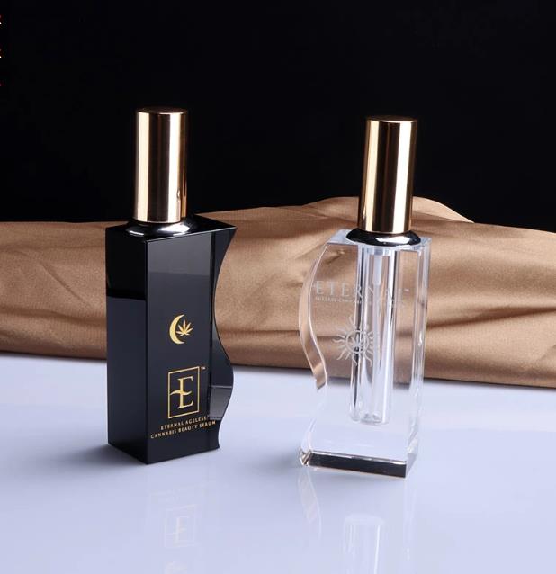 Wholesale 30 ml 50ml Clear Black China Empty Flacon Frosted Glass Perfume Bottle
