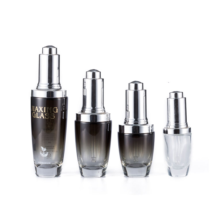 Wholesale 30 ml anointed oil glass packaging bottles white unique silk screen printing dropper bottle with silver ring