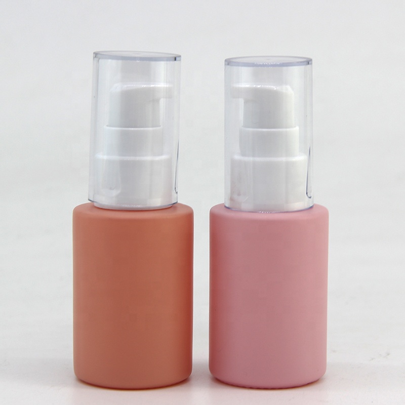 Wholesale 30 ml dropper glass bottle with 6 color pink purple yellow green peach blue for essential oil perfume