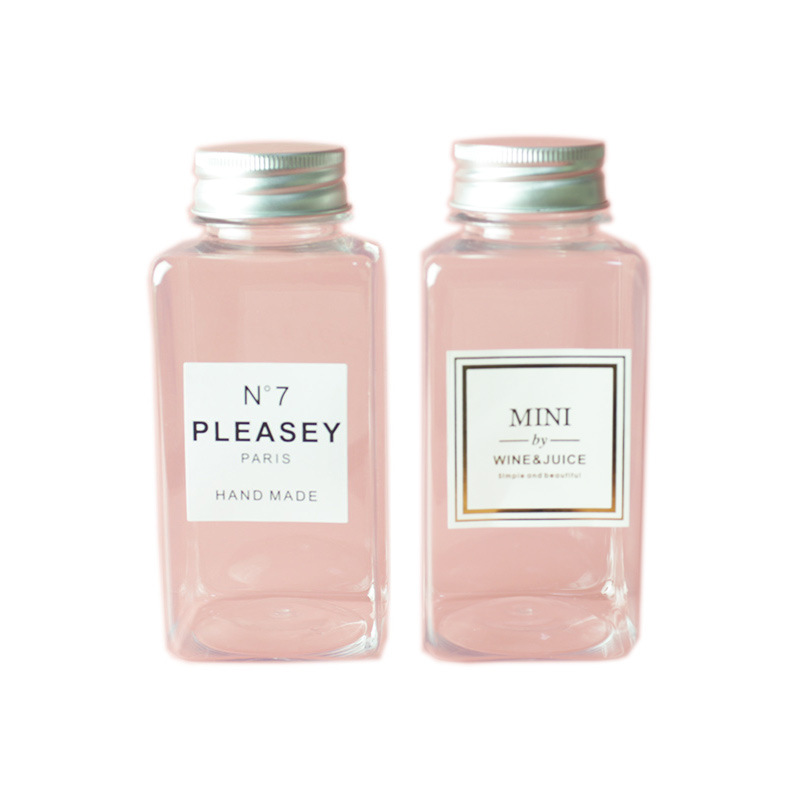 Wholesale 300Ml Disposable Pet Square Beverage Bottle Juice Milk Tea Cup Plastic Bottle