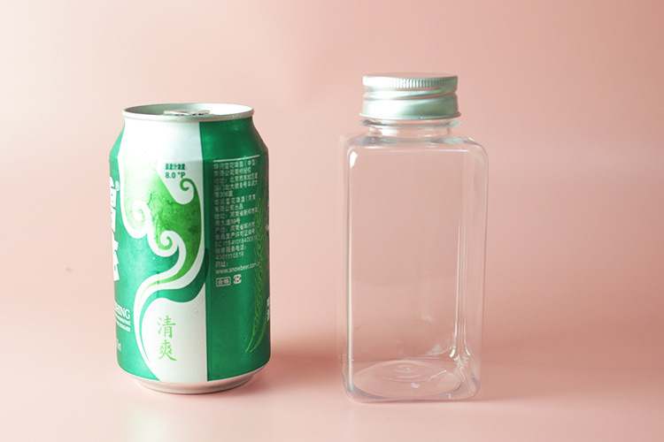 Wholesale 300Ml Disposable Pet Square Beverage Bottle Juice Milk Tea Cup Plastic Bottle