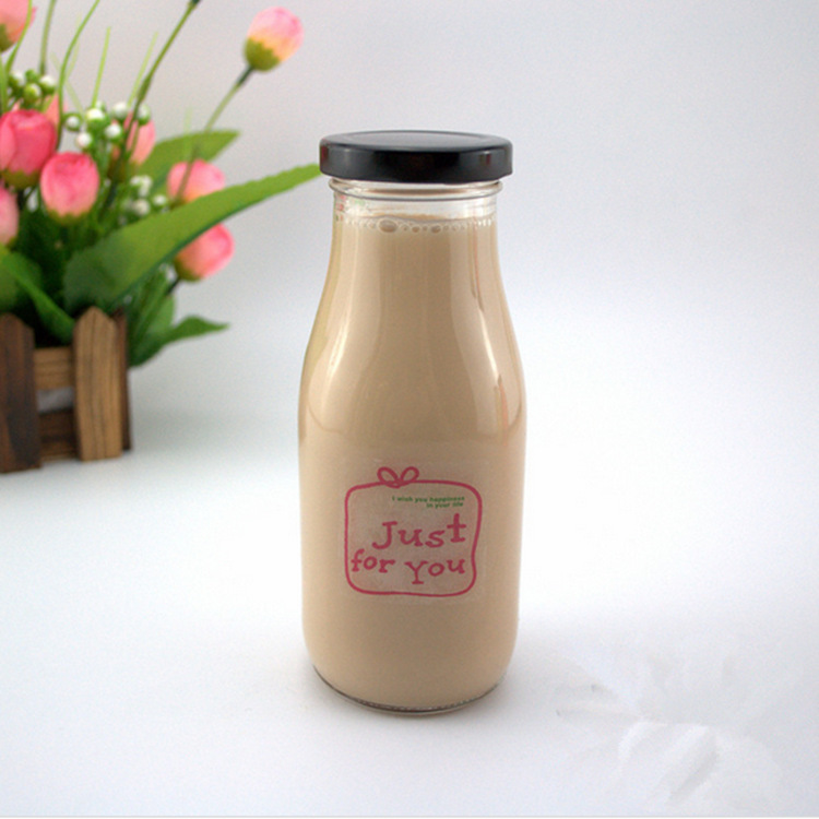 Wholesale 300ml 10oz Cylinder Glass Drinking Bottle For Milk Juice With Lug Cap