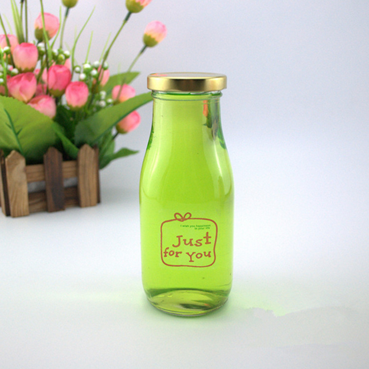 Wholesale 300ml 10oz Cylinder Glass Drinking Bottle For Milk Juice With Lug Cap