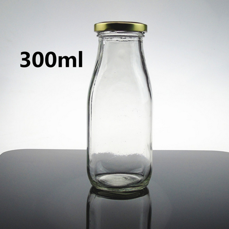 Wholesale 300ml 10oz Cylinder Glass Drinking Bottle For Milk Juice With Lug Cap