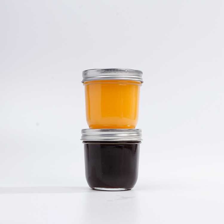 Wholesale 300ml Round Shape Glass Jar For Honey Jam Jelly With Metal Lids