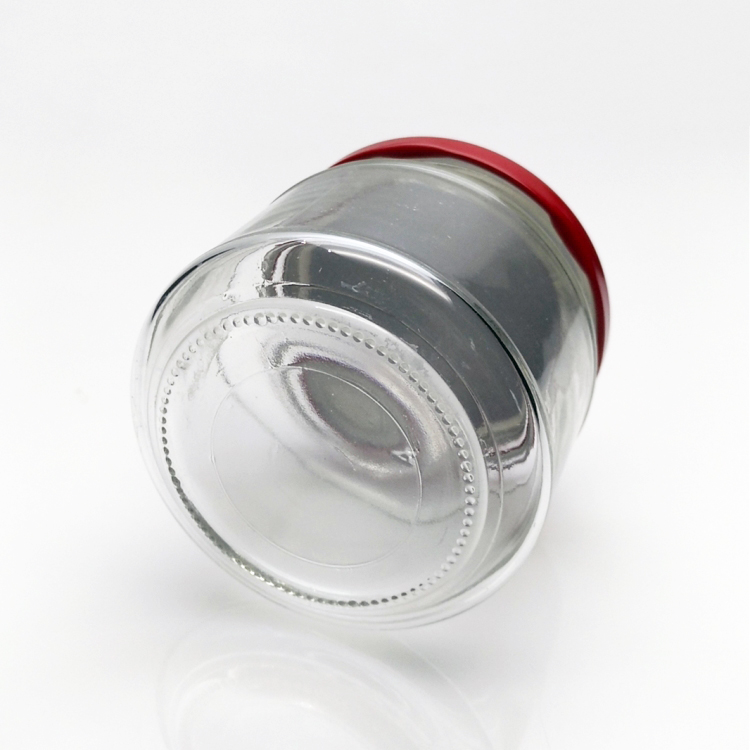 Wholesale 300ml clear wide mouth glass jar with metal lid in stock