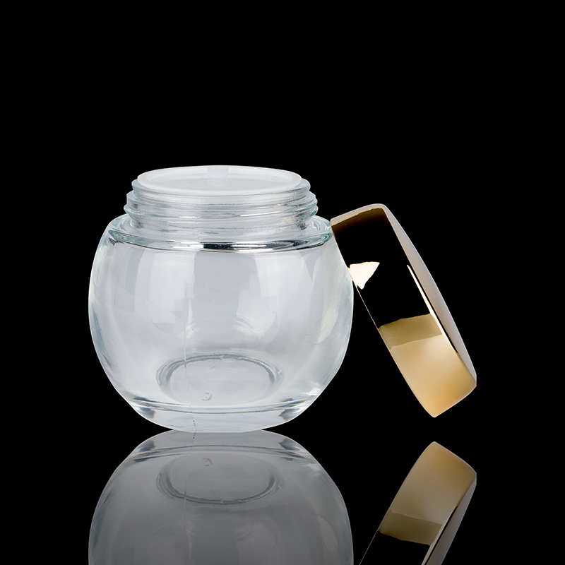 Wholesale 30Ml 50Ml Clear Empty Clear Custom Luxury Body Cream Luxury Cosmetic Glass Jar For Sale