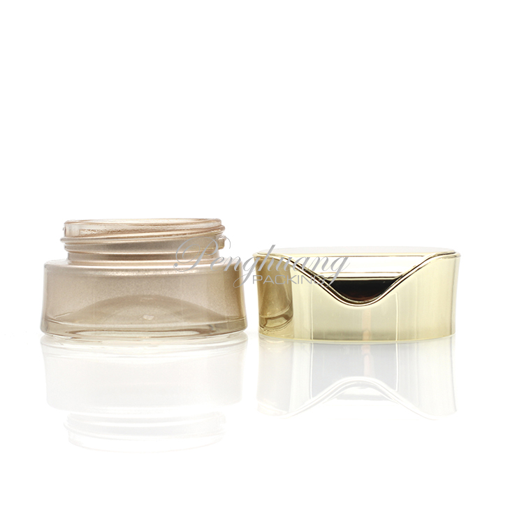 Wholesale 30g 1 oz Oval Shaped Frosted Brown Cosmetic Glass Creams Packaging Jar