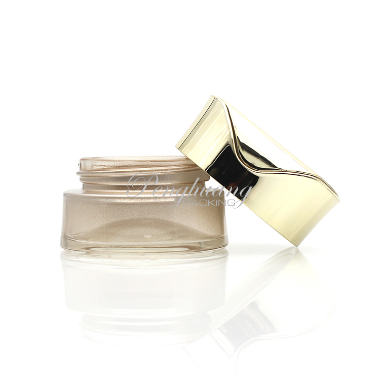 Wholesale 30g 1 oz Oval Shaped Frosted Brown Cosmetic Glass Creams Packaging Jar