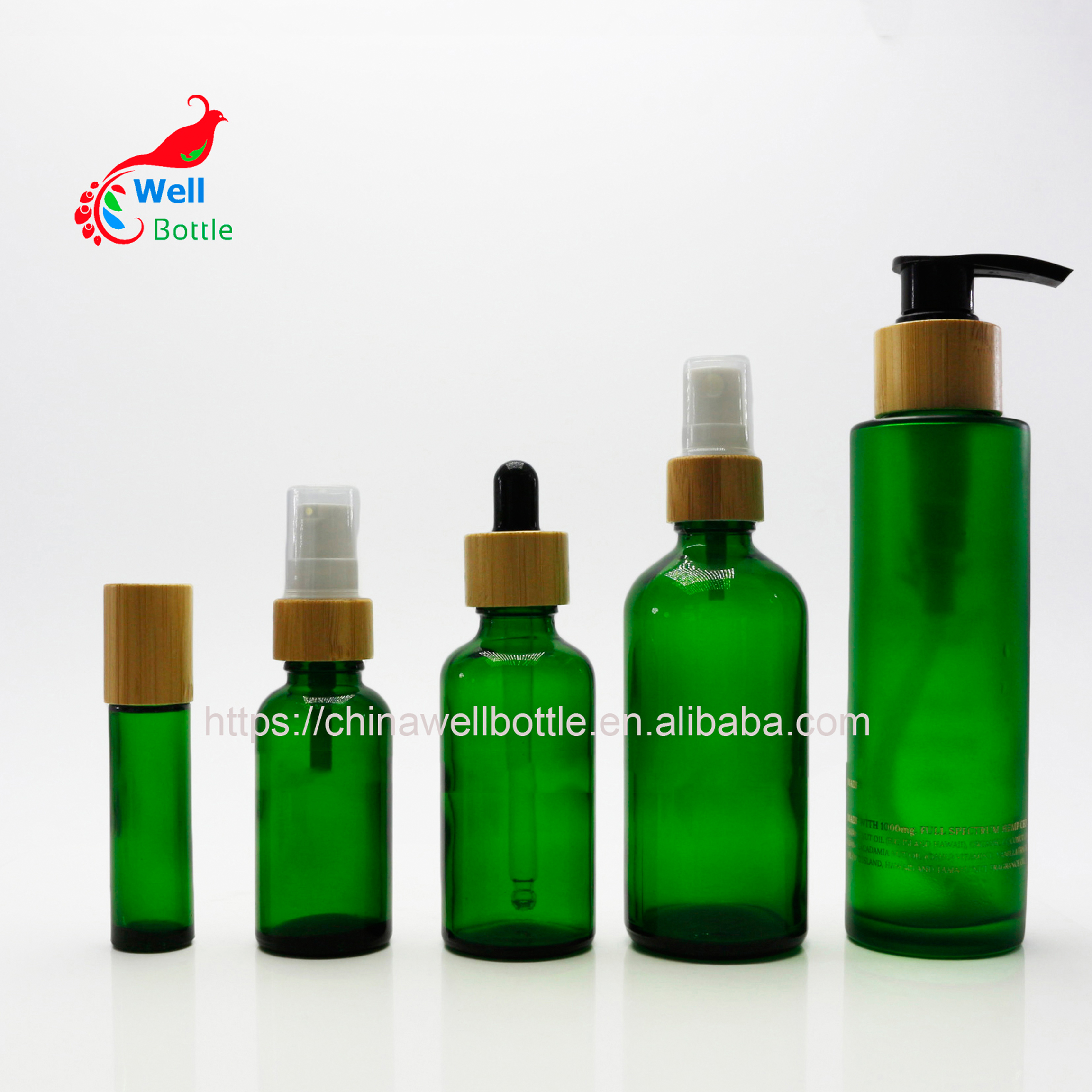 Wholesale 30g 50g 100g 150 ml 200g 250g bamboo glass bottles only bamboo lids bamboo lotion spray pump cap BP414E