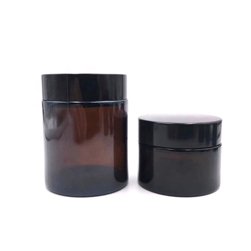 Wholesale 30g 50g 100g amber glass jar for hair pomade wax