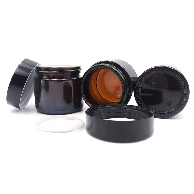 Wholesale 30g 50g 100g amber glass jar for hair pomade wax
