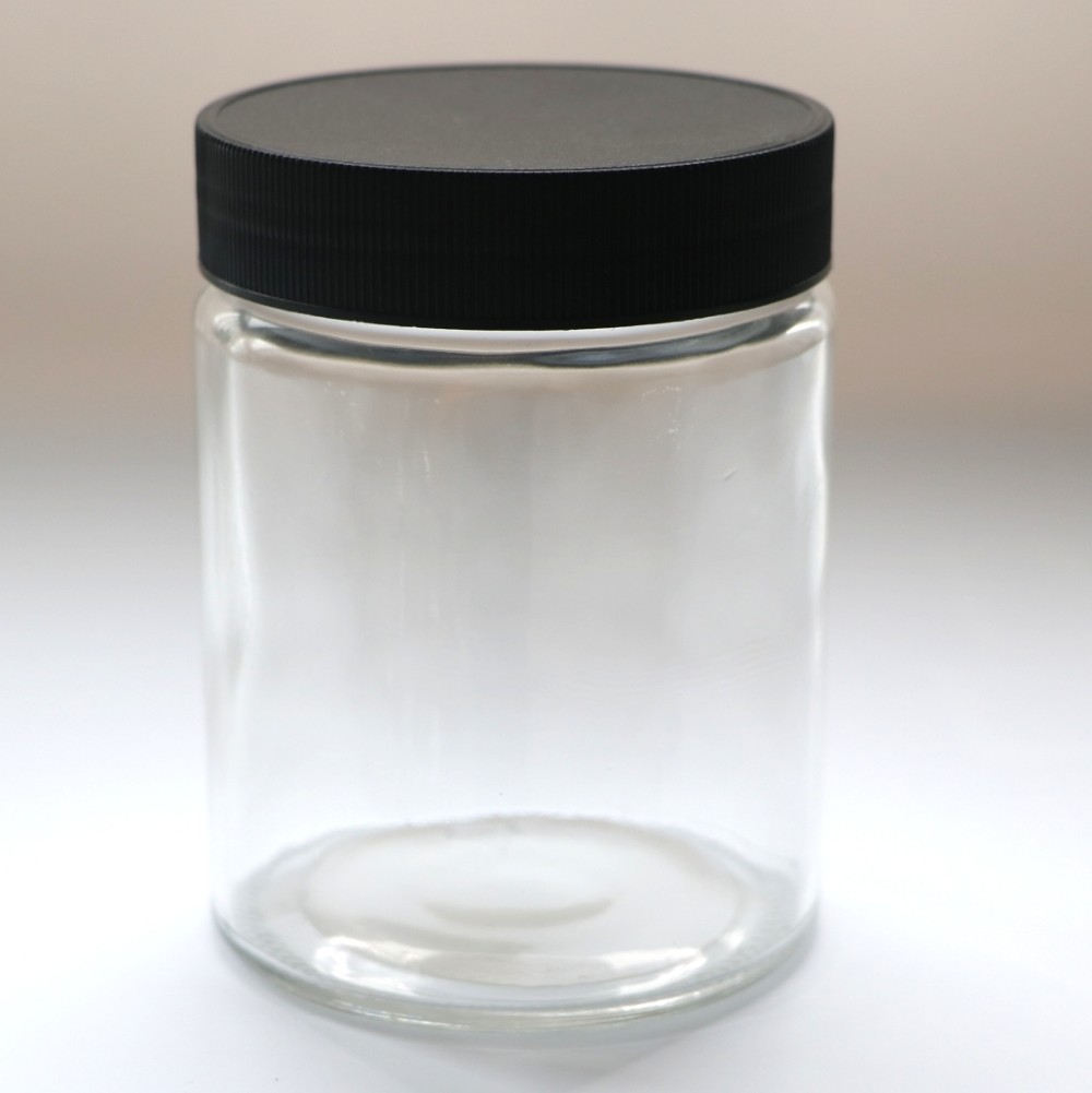 Wholesale 30g 50g 100g cream jar with plastic screw cap small round glass jar round transparent glass jar with lid